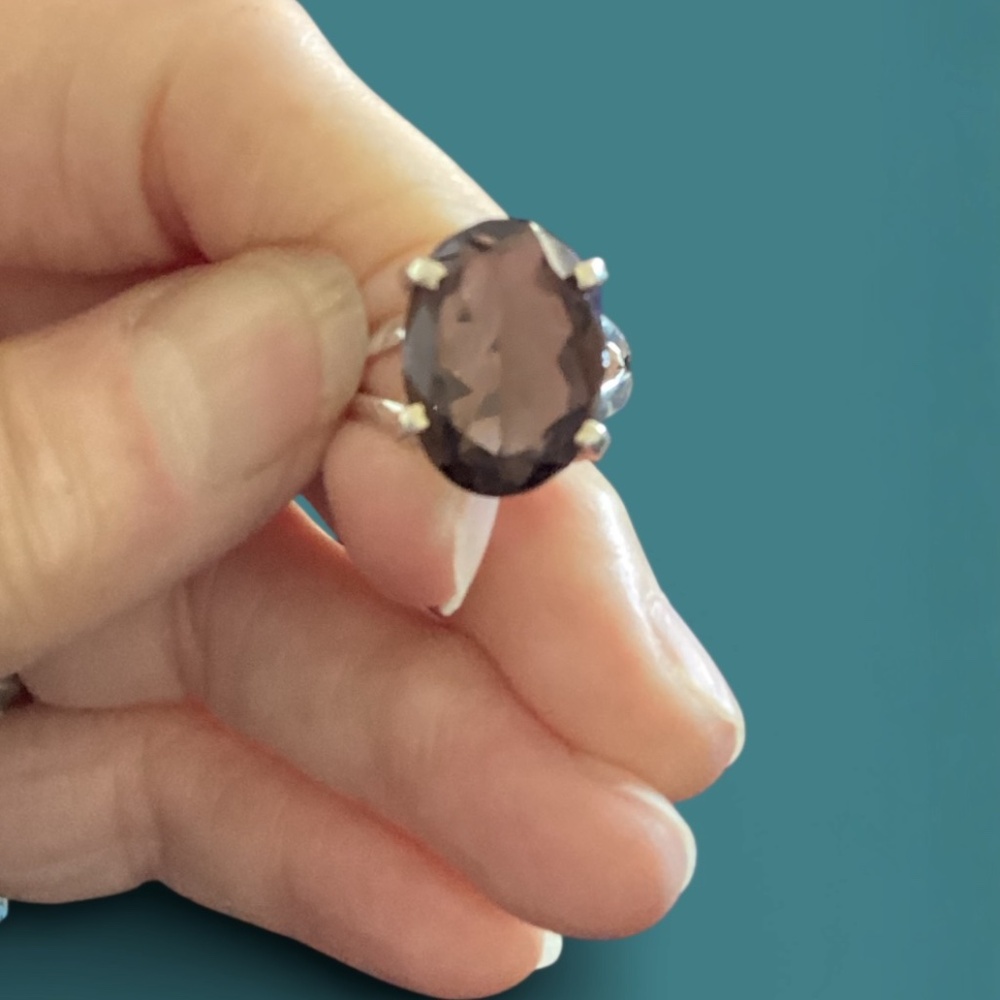 Sterling silver Ring With Smoky Quartz Stone